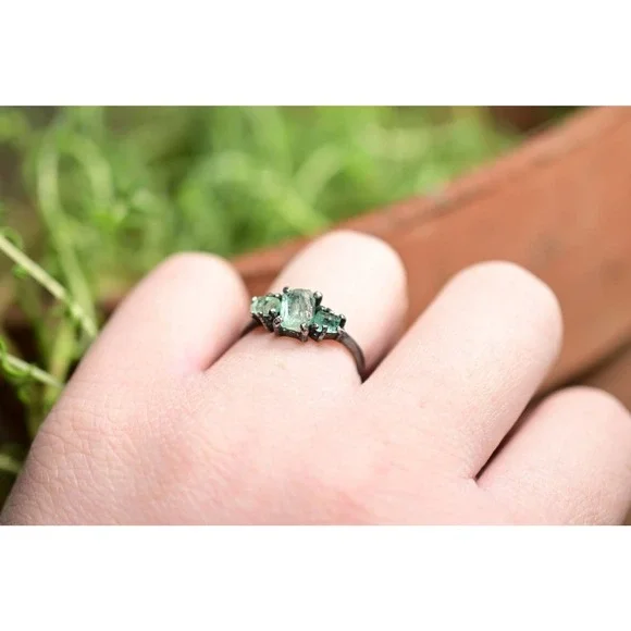 Real Emerald Rings Uncut Emeralds Large Emerald Ring Natural Gemstones - Picture 5 of 5